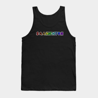 Village of Saanichton BC - Rainbow Text Design - Colourful Provenance - Tofino Tank Top